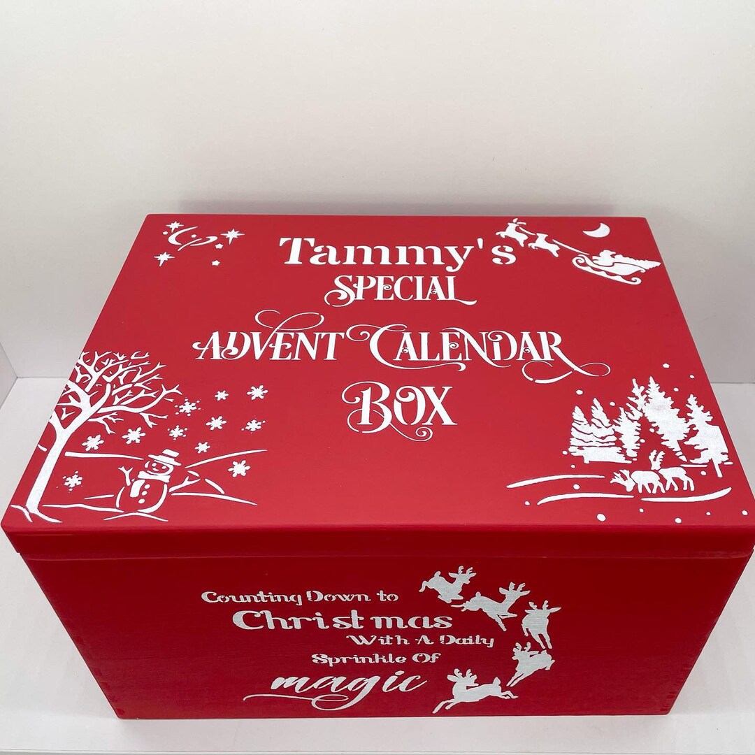 Large Advent Calendar Christmas Box Lidded Box Etsy