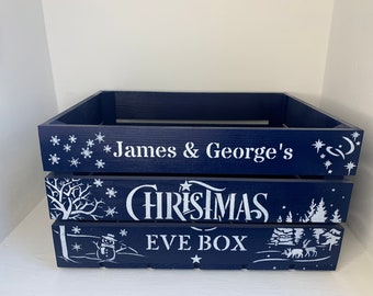Royal Blue Large Christmas Eve or Christmas Crate