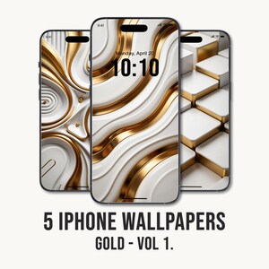 iPhone Wallpaper Pack, Gold Vol. 1, Gold Background, iOS Lock Screen