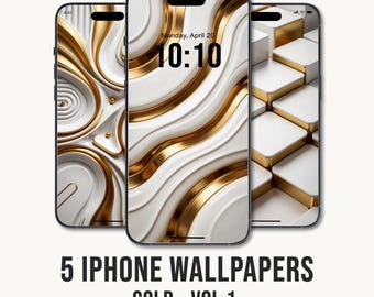 iPhone Wallpaper Pack, Gold Vol. 1, Gold Background, iOS Lock Screen