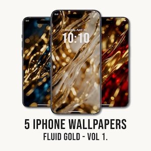 iPhone Wallpaper Pack, Fluid Gold Vol. 1, Gold Hintergrund, iOS Lock Screen