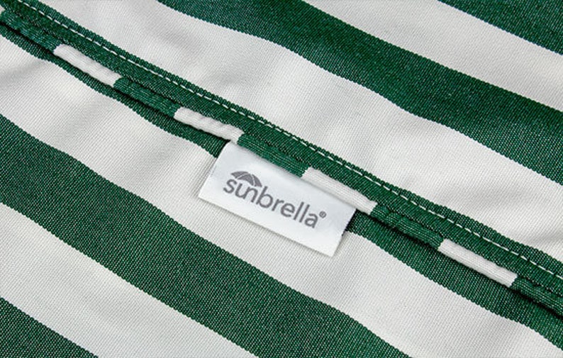 Sunbrella classic green and white striped outdoor armchair | Etsy