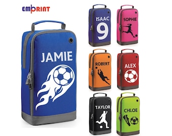 Personalised Football Boot Bag Boys Girls Customised Kids School PE Sports Gym Shoe Kit