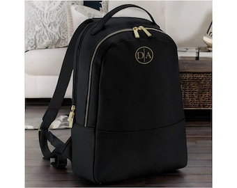 Personalised Women Backpack with Initial | Bespoke Custom Bag | Faux Leather Rucksack | Travel Backpack | Hand Luggage | Hospital Overnight