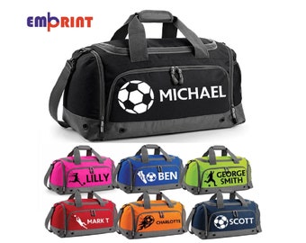 Personalised Football Holdall Boys Girls Customised Kids School PE Sports Gym Shoe Kit Bag