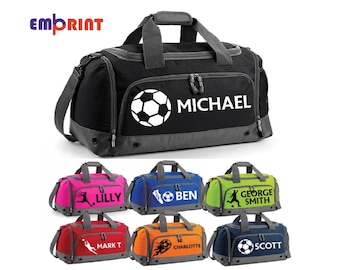 Personalised Football Holdall Boys Girls Customised Kids School PE Sports Gym Shoe Kit Bag