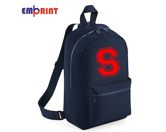 Personalised Kids Varsity Initial Backpack Girls Boys School Bag Rucksack MB#2