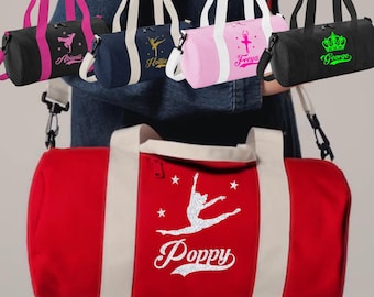Personalised Barrel Dance Bag Girls Kids Womens School Gymnastics Ballet Holdall