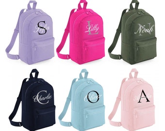 Mini sac d'école personnalisé pour enfants avec inscription initiale pour garçons et filles, sac à dos au choix pour tout-petits