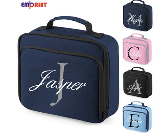 Personalised Script Lunch Bag Boys Girls Insulated Childrens Name School Dinner Box