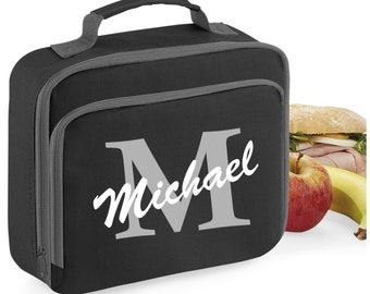 Personalised Initial Lunch Bag Boys Girls Insulated Childrens Name School Dinner Box