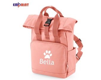 Sac à dos personnalisé pour chien, cadeau pour chiot, sac à dos, conception de pattes, jouets d'entraînement, friandises et garderie pour chien