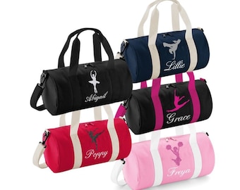 Personalised Barrel Dance Bag Design & Script Girls Kids Womens School Gymnastics Ballet Childrens Holdall