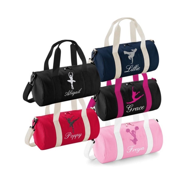 Personalised Barrel Dance Bag Design & Script Girls Kids Womens School Gymnastics Ballet Childrens Holdall