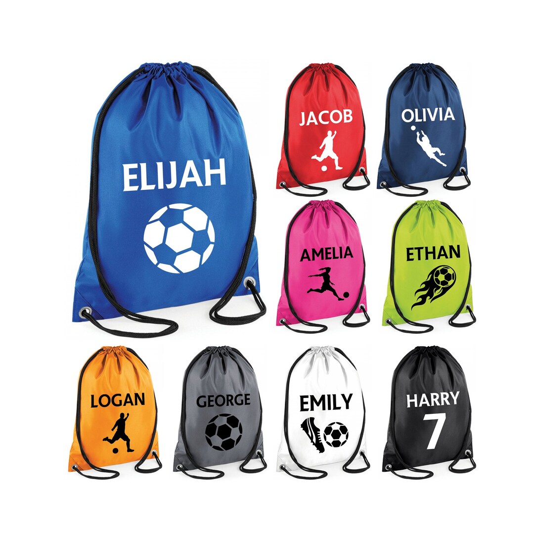 Personalised Football Boot Bag Gymsac Boys Girls Customised Kids School