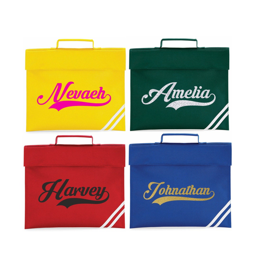 Personalised Book Bag Classic Back to School Boys Girls Childrens Name