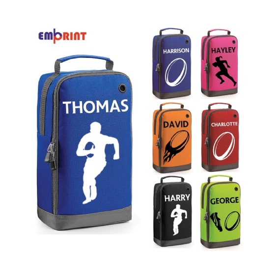 Personalised Rugby Boot Bag Customised Kids Rugby Union Sports School PE Gym 