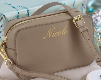 Sac bandoulière personnalisé avec nom | Sac à main monogrammé | Cadeau personnalisé pour elle | Cadeau d'anniversaire sur mesure | Sac personnalisé avec bandoulière