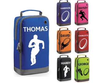 Personalised Rugby Boot Bag Boys Girls Customised Kids School PE Sports Gym Shoe Kit