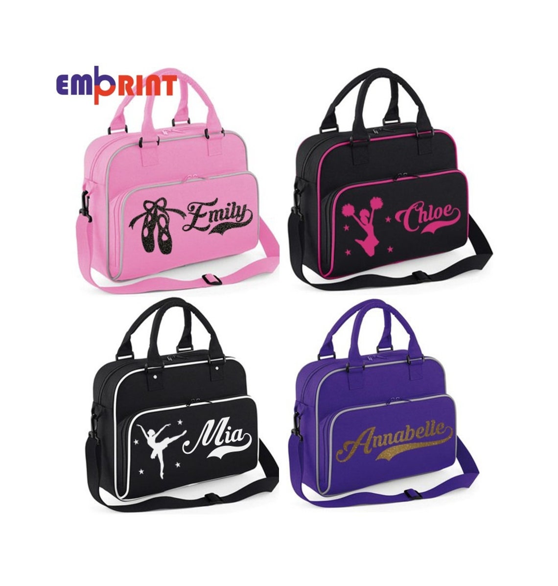 Personalised Dance Bag Kids Girls Gymnastics Childrens Glitter Etsy UK
