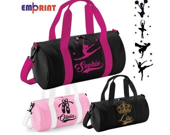 Personalised Barrel Dance Bag Girls Kids Womens School Gymnastics Ballet Holdall