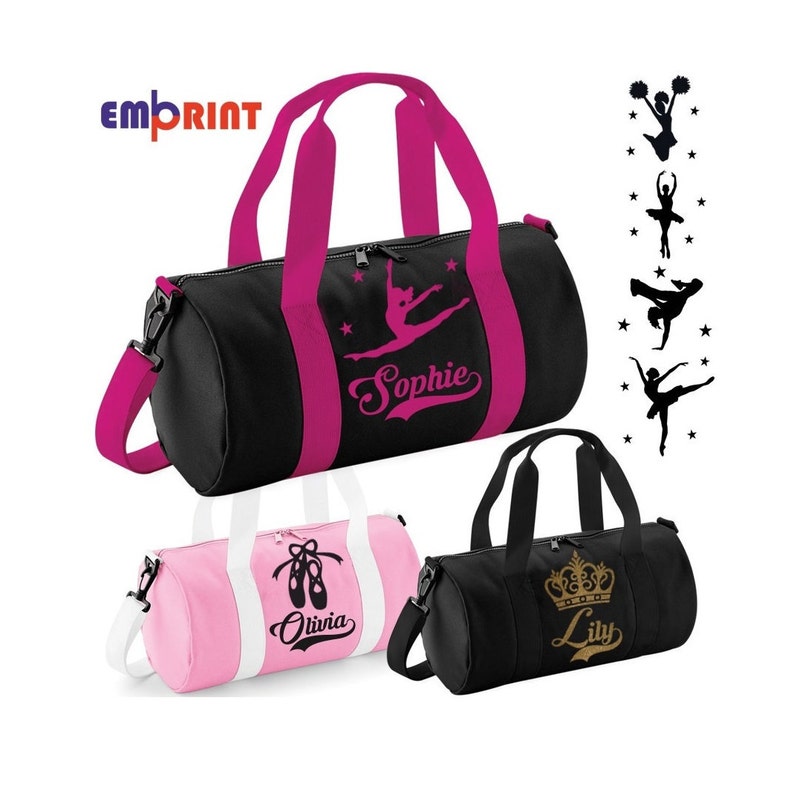 PERSONALISED GIRLS GYMNASTICS FLIP PINK UNIFORM GYMNAST KIT SHOULDER BAG
