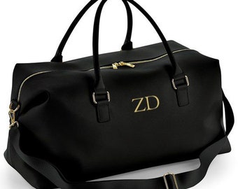 Initiale personnalisée de sac week-end | Sac d'hôpital monogrammé | de voyage à main | Sac à langer sur mesure | Nuitée lune de miel | Sac de sport