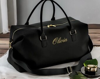 Nom personnalisé pour sac week-end | Sac d'hôpital monogrammé | de voyage à main | Sac à langer sur mesure | Nuitée lune de miel | Sac de sport