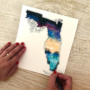 Print of Watercolor Illustration of Florida