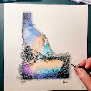 Idaho watercolor print