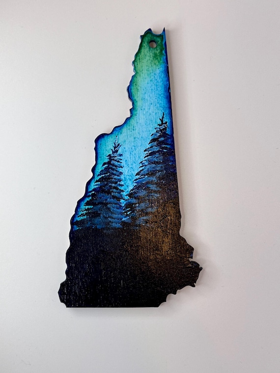 New Hampshire Ornament Northern Lights 25