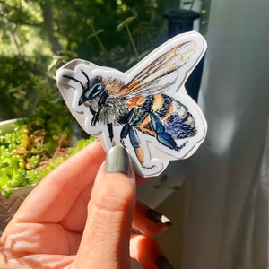 Watercolor Bee Vinyl Sticker