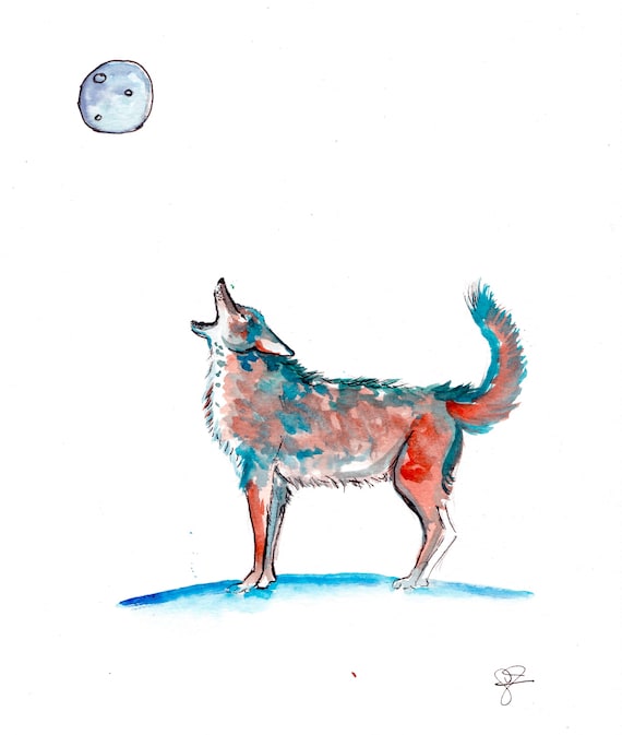 Tiny Coyote Watercolor Print