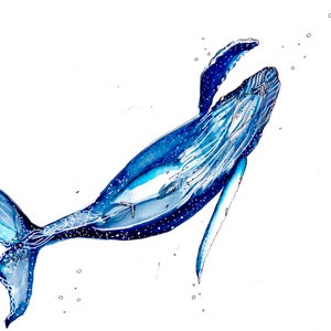 Keep Swimming Watercolor Whale Print