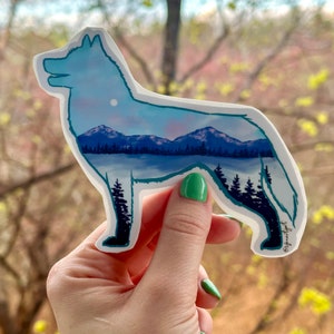 Handsketched husky vinyl decal