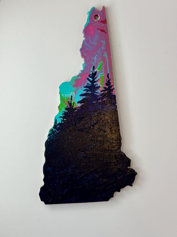 New Hampshire Ornament Northern Lights 10