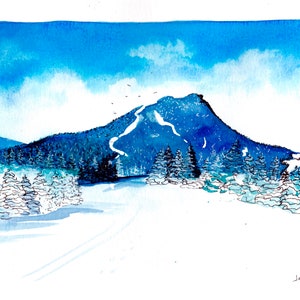 Jay’s Peak Watercolor and Ink Print