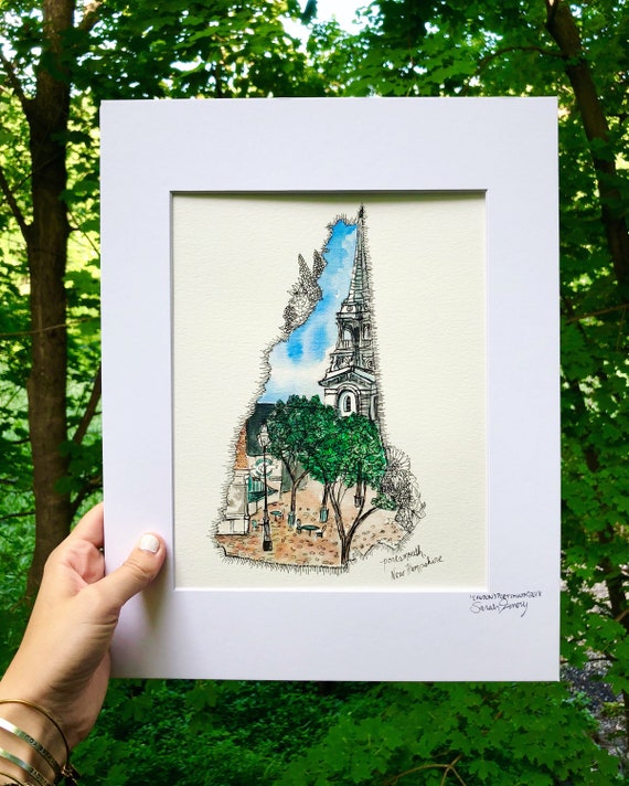 Portsmouth, New Hampshire watercolor print