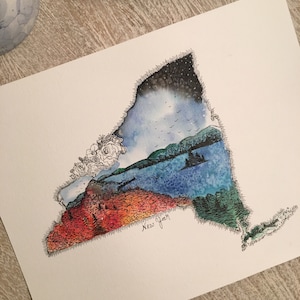 New York watercolor print