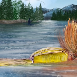 Northwoods Yellow Humpy Print