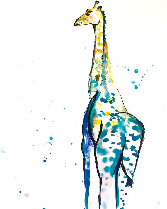 Giraffe Watercolor Print