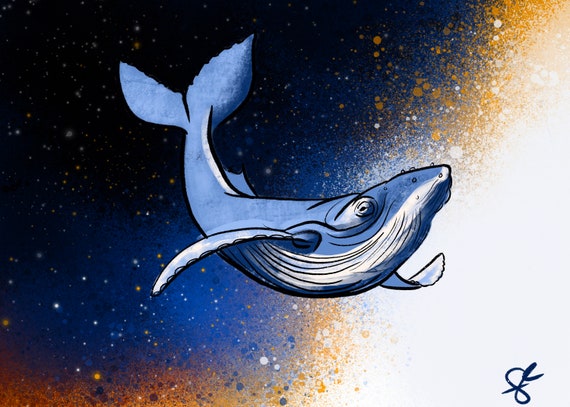 Space Whale Print