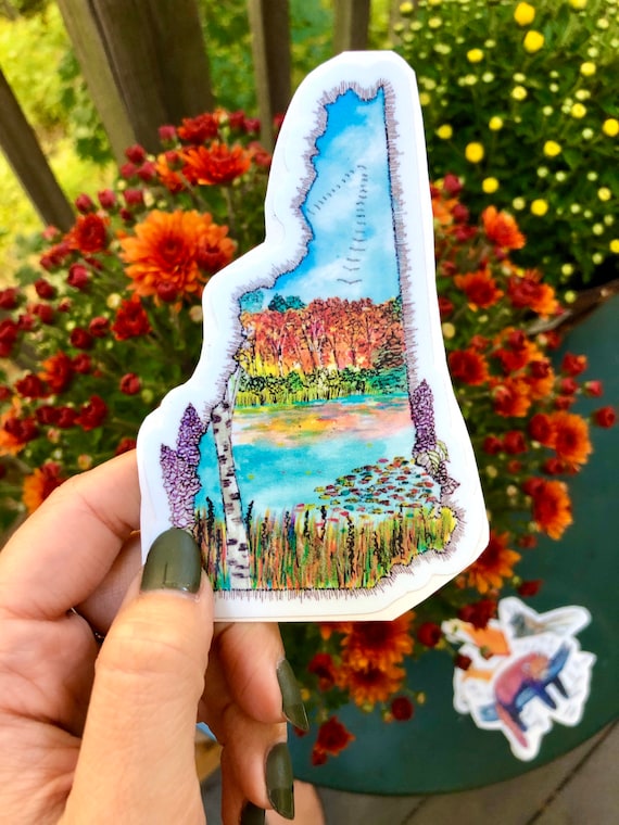 Watercolor New Hampshire Fall Vinyl Sticker