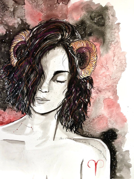 Aries Watercolor Print