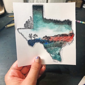 Texas watercolor decal