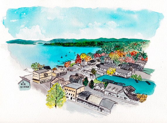 Limited Edition Lake Winnipesaukee watercolor reproduction print