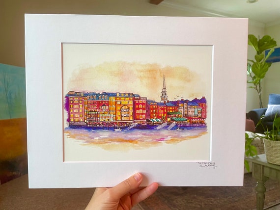 Limited Edition Portsmouth, NH Decks watercolor reproduction print