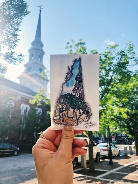 Portsmouth NH watercolor decal