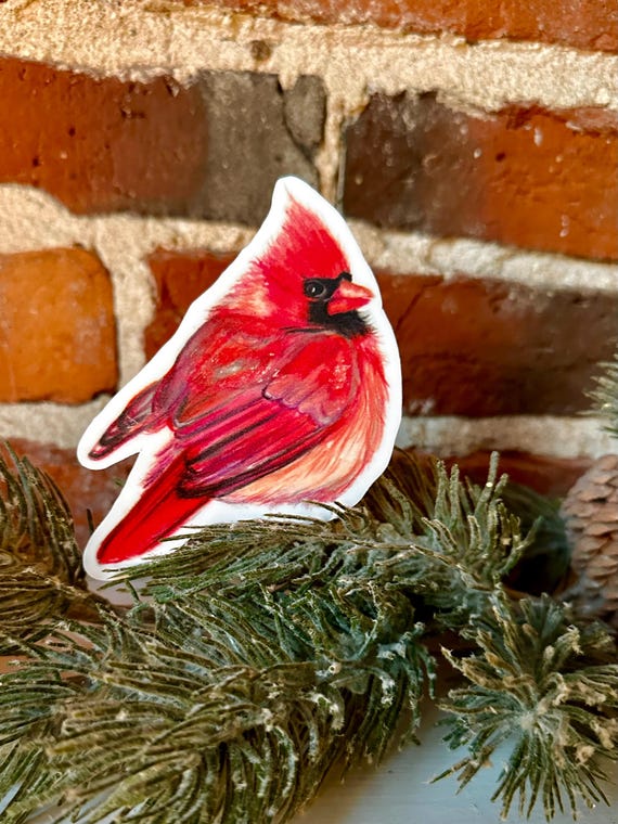 Cardinal Watercolor Vinyl Decal