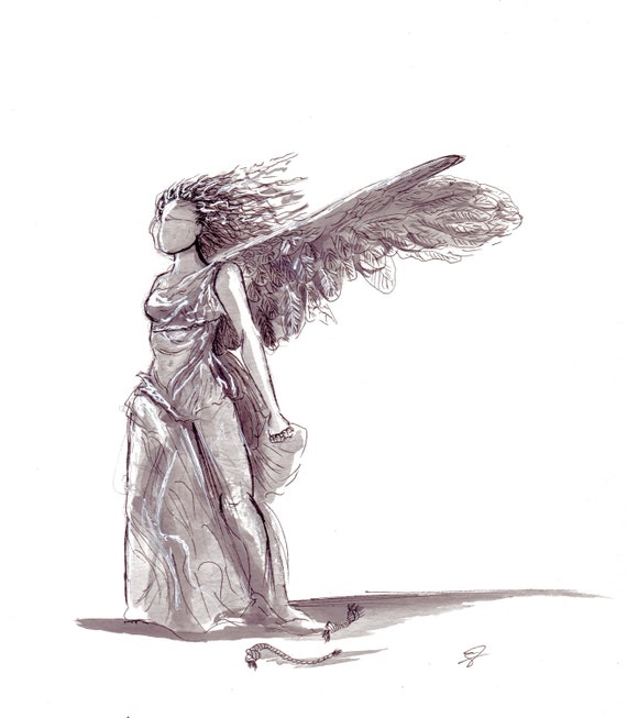 winged victory inspired figure Reproduction Print